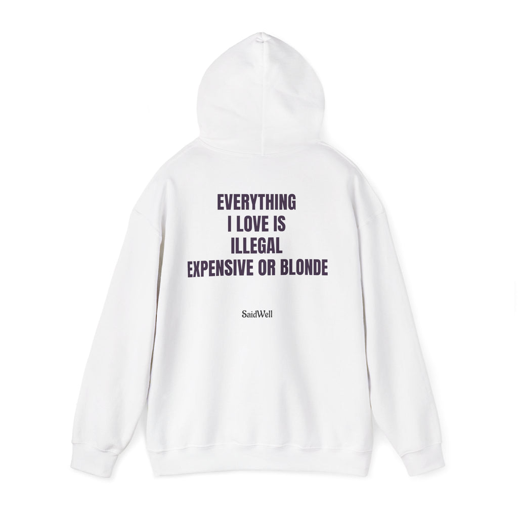 "Everything I Love Is Illegal" Statement Hoodie